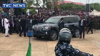 Benue State GovernorElect Rev Fr Hyacinth Alia Arrives IBB Square In Makurdi For Inauguration [upl. by Lisha]