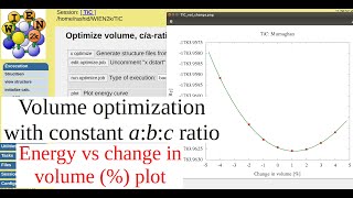 WT03 Volume Optimization with constant abc ratio in WIEN2k [upl. by Teragram]