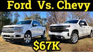 2019 Chevy Silverado High Country Vs 2018 Ford F150 Platinum [upl. by Ebba]