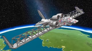 Circumnavigating Kerbin in a FLYING BRIDGE Kerbal Space Program [upl. by Ynwat]