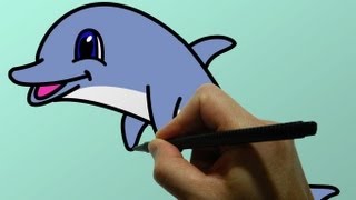 How to Draw a Cartoon Dolphin [upl. by Arracot]