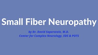 Small Fiber Neuropathy by Dr David Saperstein MD [upl. by Olumor]