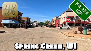 Driving Around Small Town Spring Green Wisconsin in 4k Video [upl. by Delfine]