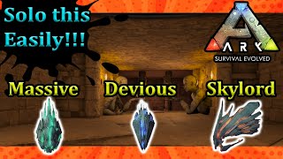 How to do the lifes labyrinth cave solo ARK Ragnarok Artfiact of skylord massive and devious Left [upl. by Goerke]