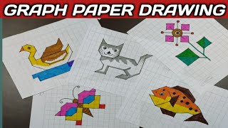 Graph paper drawing for kids Drawing pictures on graph paper Tarun Art [upl. by Akselaw]