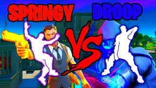 FORTNITE SPRINGY VS DROOP EMOTE [upl. by Yhtorod]