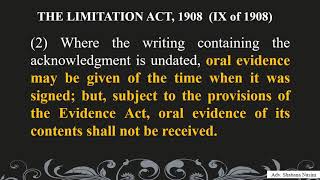 Section 19 of The Limitation Act 1908 Effect of Acknowledgment in Writing [upl. by Estey40]