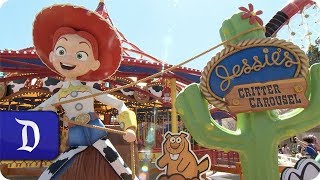 Jessies Critter Carousel at Pixar Pier in Disney California Adventure Park [upl. by Furie]