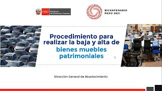 Procedimiento para realizar la baja y alta de bienes muebles patrimoniales [upl. by Lilly]