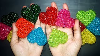 DIY ♥ Heart ♥ Shape  How To Make Beaded Heart  Beaded Heart Tutorial Pattern  Beads Craft Ideas [upl. by Adnileb]