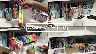 ORGANIZE WITH ME  organizing my pen and stationery collection desk makeover [upl. by Melinde877]