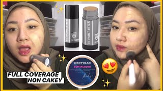 KRYOLAN TV Paint Stick FS45 vs SUPRACOLOR FS38  Bahasa Indonesia  DienDiana [upl. by Polik]