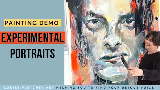 Painting Demo Experimental Portraits [upl. by Drew]