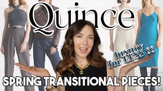 Quince Spring Try On Haul LUXURY Wardrobe Staples For Less [upl. by Hsu]