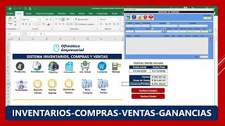 CONTROL DE INVENTARIO  COMPRAS  VENTAS  GANANCIAS  Sistema InventariosKardexSTOCK  en Excel [upl. by Nonnahsal]