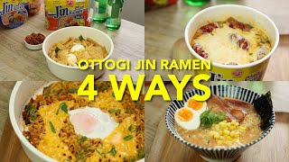 Ottogi Jin Ramen 4 Ways  Rabokki Kujirai Style TikTok Hack and Cheesy Ramen Bowl [upl. by Niowtna]