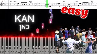 KAN NOLADETI  Easy piano tutorial  כאן Eurovision Song  Jewish Dance פלייבק [upl. by Meingolda912]