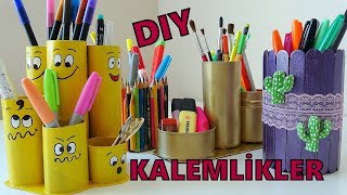 GEREKSİZ EŞYALARDAN quotMASAÜSTÜ KALEMLİK FİKİRLERİquot  4 Kolay Kendin Yap  DIY Desktop Pencilbox Ideas [upl. by Shirberg290]