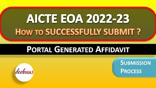 AICTE EOA 202223 Portal generated Affidavit submission [upl. by Payson]