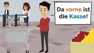 Deutsch lernen  Wortschatz Einkaufen amp Alltag  wichtige Verben [upl. by Alegnad]