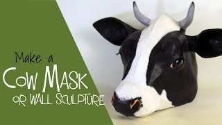 Paper Mache Cow Mask Made with Easy Pattern [upl. by Sldney]