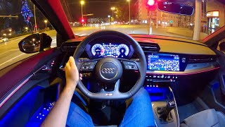 New Audi A3 2020  NIGHT POV test drive Pure DRIVING amp engine sound S Line 35 TFSI 150 HP [upl. by Isidro]