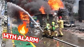 Behind the scenes Footage from a Large Warehouse Fire [upl. by Kenimod326]