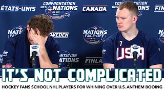 Hockey Fans School NHL Players For Whining Over US Anthem Booing [upl. by Inoek]