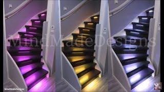 How to Make TreadsRisers On Existing Stairs LED Light DIY [upl. by Nimajaneb]