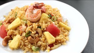 Pineapple Fried Rice Recipe ข้าวผัดสัปปะรด  Hot Thai Kitchen [upl. by Mayrim]