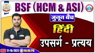 उपसर्ग  प्रत्यय हिंदी व्याकरण Class  Hindi Class For BSF HCM amp ASI  BSF HCM amp ASI Hindi Class 41 [upl. by Ellehcsar]