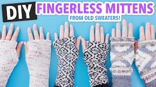 DIY Fingerless Mittens made from Old Sweaters  HGTV Handmade [upl. by Frieda]