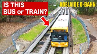 🇦🇺Weird Buses on a quotTrain Trackquot The Australias Guided Bus Adelaide OBahn [upl. by Gelb749]