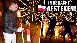 OM 12 UUR SNACHTS VUURWERK AFSTEKEN OP DE MARKT IN POLEN [upl. by Tecu]