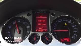 VW Passat 32 V6 FSI 250 PS DSG 0100 kmh acceleration [upl. by Accebar878]