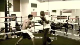 Said Ouali works the mitts with Roger Mayweather  FightFancom [upl. by Randal]