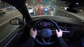 2021 VW Tiguan RLine 150HP  Night POV Test Drive Winter Time [upl. by Huff]