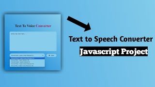 How to make a Text to Speech Converter Javascript projectElectronic Coders Hub [upl. by Adierf]