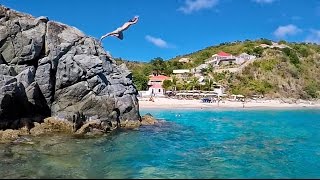 Risky Cliff Jump in St Barths [upl. by Modeerf]