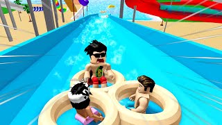 ÇILGIN SU PARKINA GİTTİK  Roblox Aqualiana Water park [upl. by Alrad]