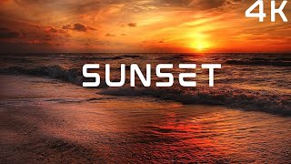 Sunset Time Lapse 4K  Sunrise from Sunset SkyClouds Moving Background With Music [upl. by Franckot]