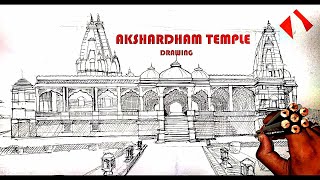 Draw a Temple for Beginners  Step by Step [upl. by Ecienal]