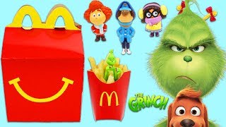 Dr Seuss THE GRINCH McDonalds Happy Meal Surprise Toys Opening [upl. by Caitrin899]