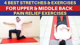 4 Upper Back Stretches for pain relief Middle Back Pain Exercises Upper Back Exercises Mid back [upl. by Ecitnerp]