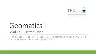 Introduction to Geomatics [upl. by Yessej]