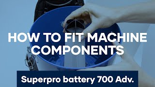 How to Fit Machine Components  Superpro battery 700 Backpack Vacuum  Pacvac Product Training Video [upl. by Tini]