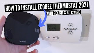 How To Install Ecobee SmartThermostat 2021 With 4 Wires No C Wire [upl. by Marjory]