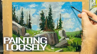 Easy Impressionist Landscape Tutorial  Oil Painting DEMO [upl. by Eillek754]