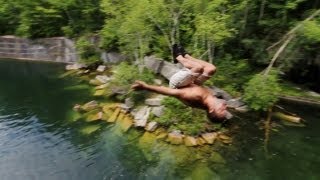 Vermont Cliff Jumping  Dorset Quarry [upl. by Orvah262]