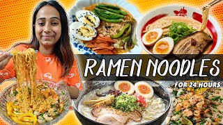 I only ate quotRAMEN NOODLESquot🍜 for 24 Hours Challenge 4 easy amp delicious ramen recipe Food Challenge [upl. by Sirak226]